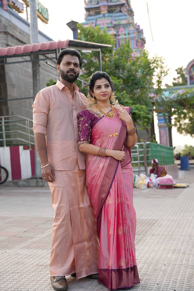 Couple Combo Collection ( Shirt + Dhoti + Saree)