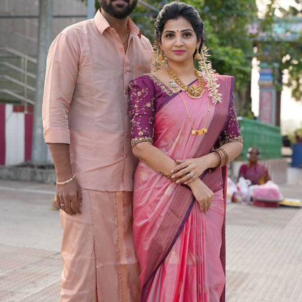 Couple Combo Collection ( Shirt + Dhoti + Saree)