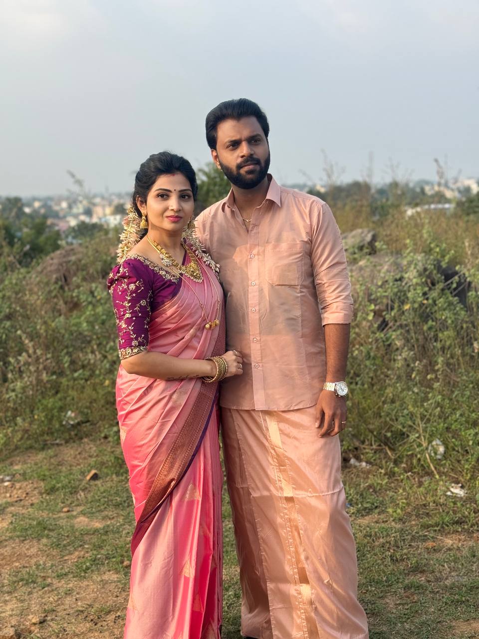 Couple set saree with long kurta[KURTA SIZE ONLY 42]
