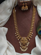 Antique Lakshmi Peacock Long Haram Set - Temple Jewellery