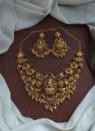 Antique Lakshmi Goddess Choker Set  - Temple Jewellery