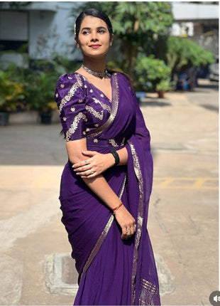 Pure viscose Georgette with Banarasi blouse