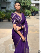 Pure viscose Georgette with Banarasi blouse