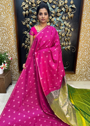 Border Less Vaira Oosi Silver Zari
