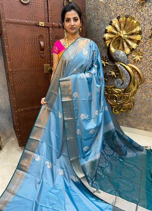 Premium Kanchi Silver Zari