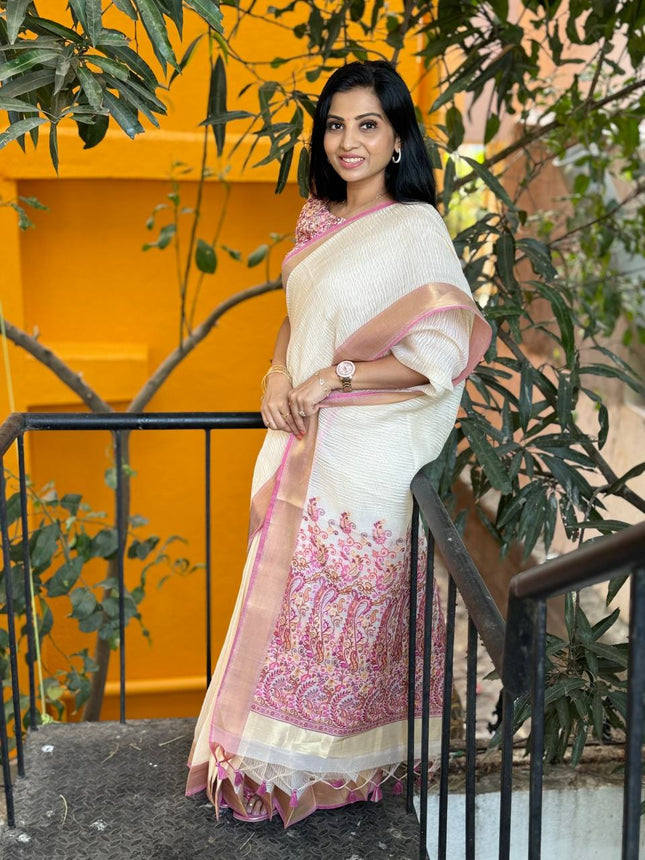 Jute Khadi Kashmiri Pallu