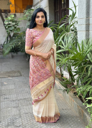Jute Cotton Kashmiri Pallu
