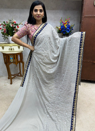 Georgette with Embroidery