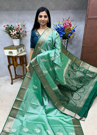 Premium Kanchi Silver Zari