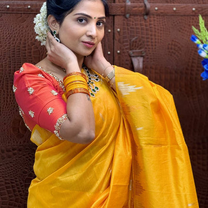 Semi Raw Silk Sarees