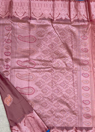 Premium Kanchi Rose Gold Zari