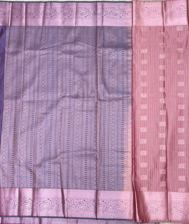 Kanchi silk Rose Gold Zari