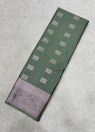 Kanchi silk Rose Gold Zari