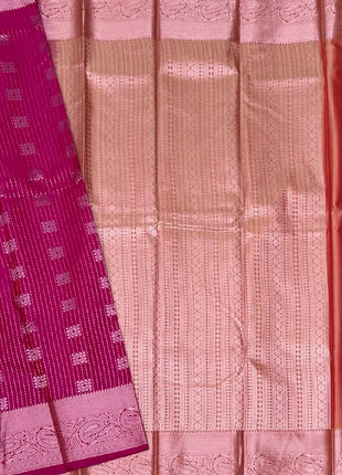 Kanchi silk Rose Gold Zari