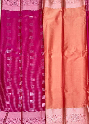 Kanchi silk Rose Gold Zari