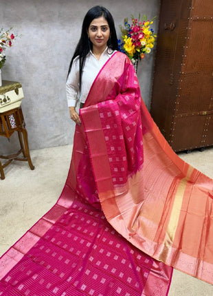 Kanchi silk Rose Gold Zari