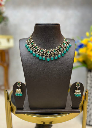 Moissanite Victorian Chokar And Necklace Set