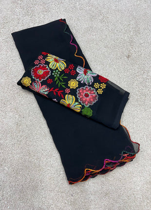 Georgette with Designer Embroidery Blouse