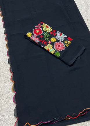 Georgette with Designer Embroidery Blouse
