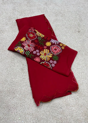 Georgette with Designer Embroidery Blouse