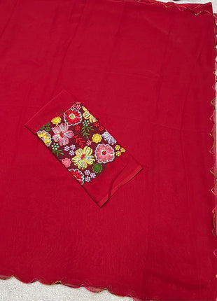 Georgette with Designer Embroidery Blouse