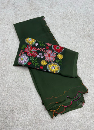 Georgette with Designer Embroidery Blouse