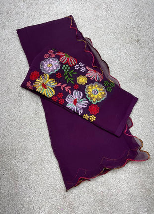 Georgette with Designer Embroidery Blouse