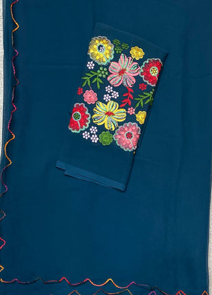 Georgette with Designer Embroidery Blouse