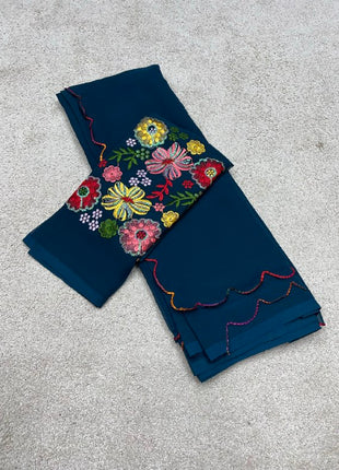 Georgette with Designer Embroidery Blouse