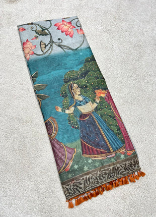 Pure Linen with Kalamkari Printed