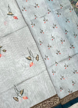Pure Linen with Kalamkari Printed