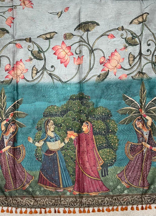 Pure Linen with Kalamkari Printed