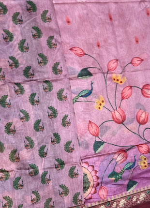 Pure Linen with Kalamkari Printed