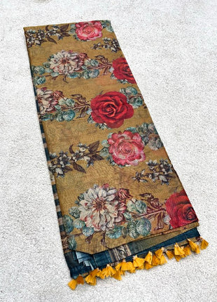 Pure Linen with Kalamkari Printed