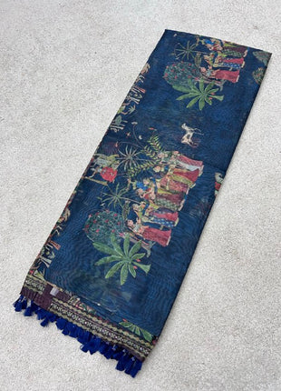 Pure Linen with Kalamkari Printed