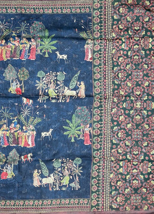 Pure Linen with Kalamkari Printed