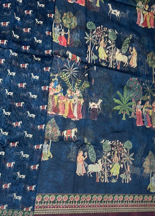 Pure Linen with Kalamkari Printed