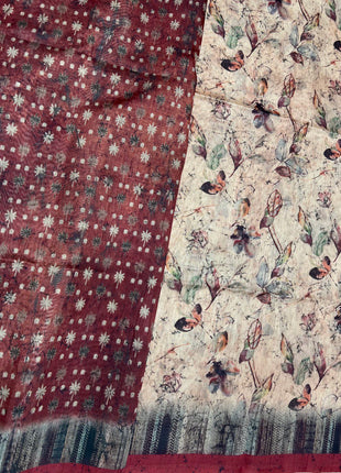 Pure Linen with Kalamkari Printed