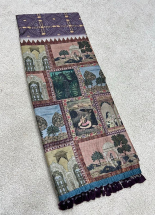 Pure Linen with Kalamkari Printed