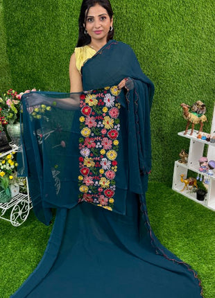 Georgette with Designer Embroidery Blouse