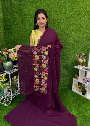 Georgette with Designer Embroidery Blouse