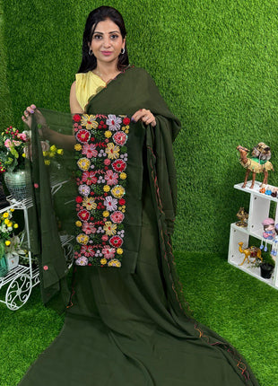 Georgette with Designer Embroidery Blouse