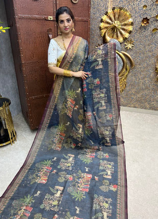 Pure Linen with Kalamkari Printed