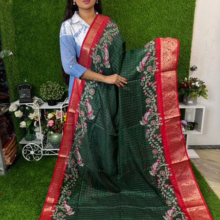 Semi Dola with Kalamkari Blouse