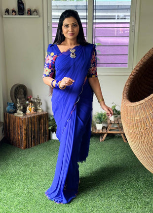 Georgette with Designer Embroidery Blouse