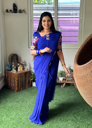 Georgette with Designer Embroidery Blouse