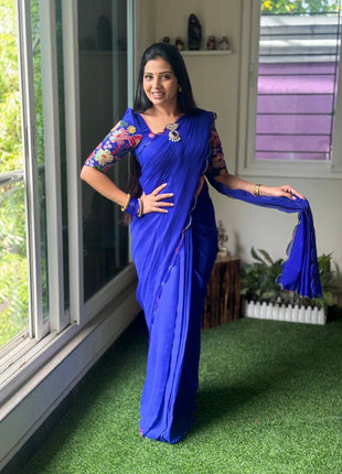 Georgette with Designer Embroidery Blouse