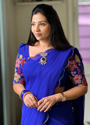 Georgette with Designer Embroidery Blouse