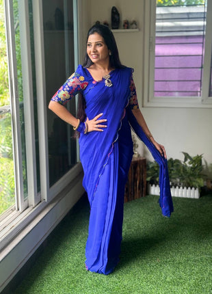 Georgette with Designer Embroidery Blouse