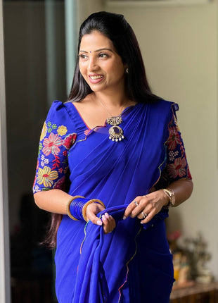 Georgette with Designer Embroidery Blouse